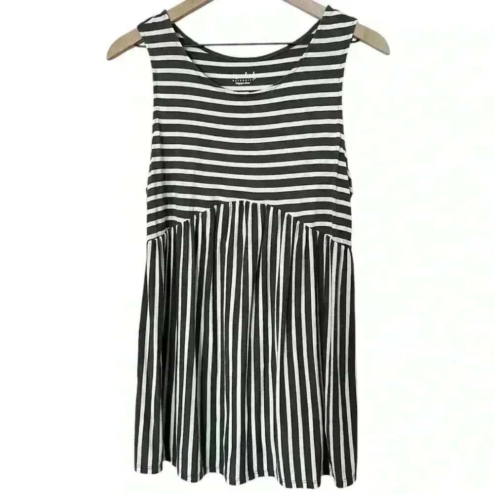 Isabel Maternity by Ingrid + Isabel Tank Top Green Stripes | Size XS